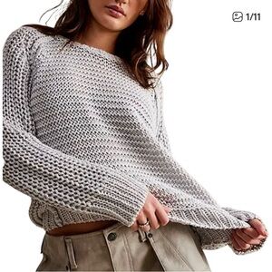 We the Free Lunar Rock Gray Knit Sweater